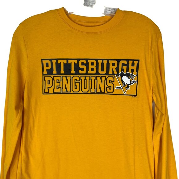 NHL Womens Pittsburgh Penguins Long Sleeve Tshirt Yellow Size Small - Picture 3 of 8